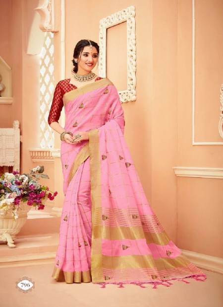 Pink Colour Aradhana Stylewell New Latest Designer Ethnic Wear Cotton Saree Collection 796